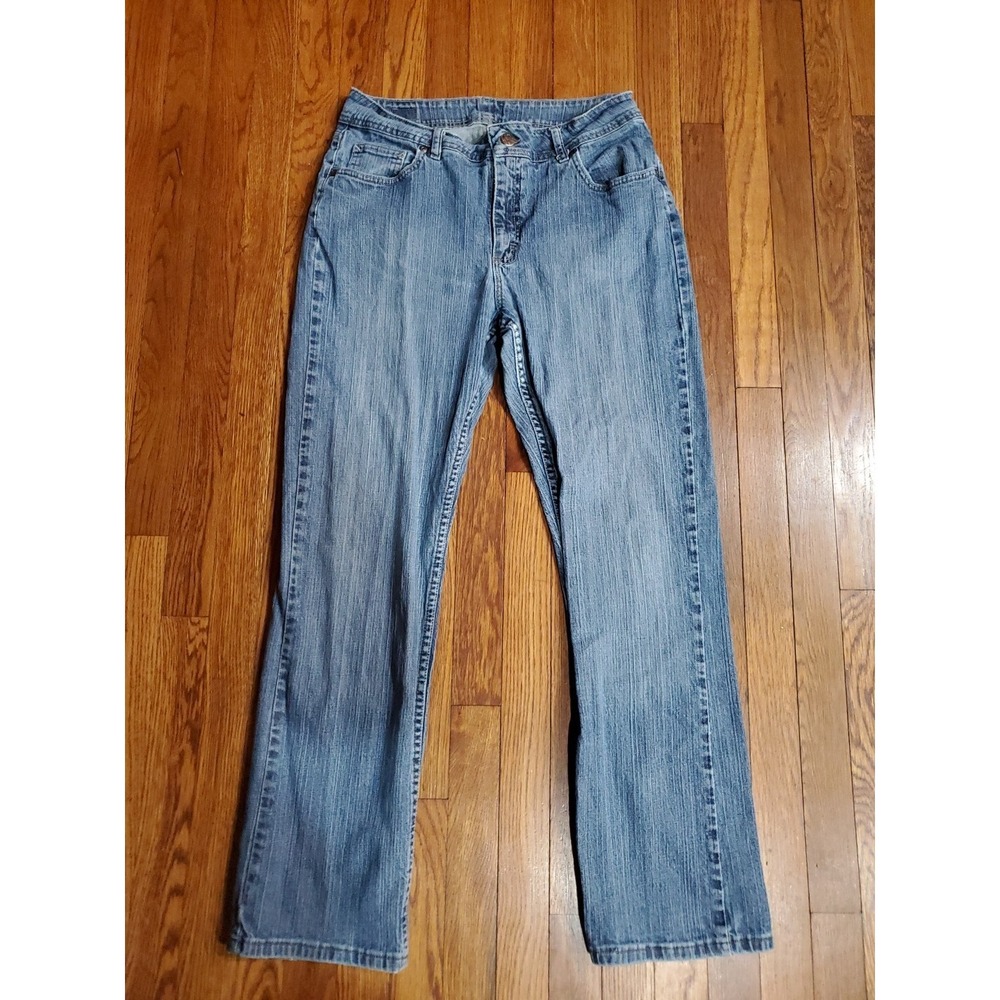Riders By Lee Light Acid wash Straight Leg Jean Sz 14 Stretch Lightly Distressed - Picture 1 of 6